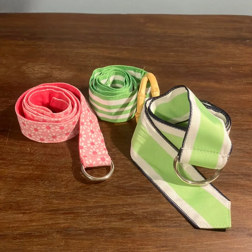 Lot of 3 Kids belt multicolor D- ring Med